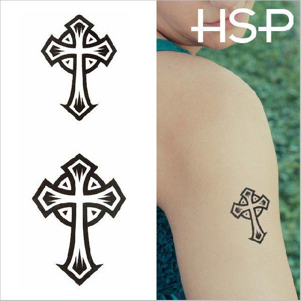タトゥーシール シンプルクロス 星 文字 蝶 花 龍 バタフライ メンズ