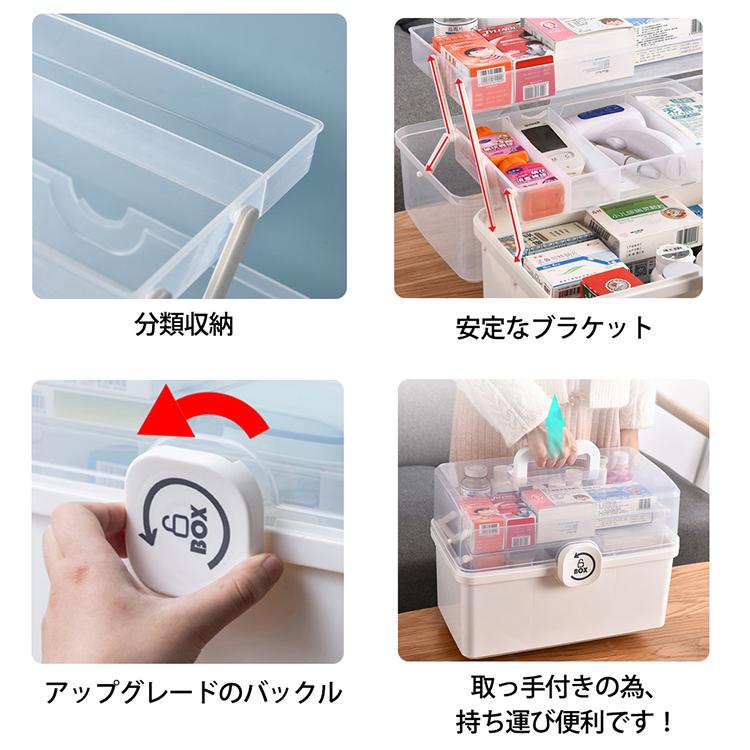 市場 Lamptop 薬入れ 3層折り畳み式 救急箱 大容量 救急ボックス 薬収納 おしゃれ 薬箱 かわいい