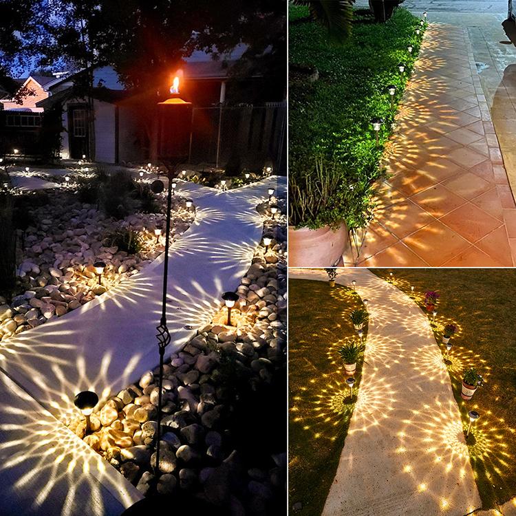 Led ソーラー ガーデンライト モザイク ガラス フラワーストーン 屋外 置き型 自動点灯 消灯 おしゃれ かわいい レトロ 庭 玄関 アプローチ 野外 明るい 防水 防雨 照度センサー 太陽光 充電式 ソーラーライト イルミネーション カラフル 電光ホーム ソーラーガーデン