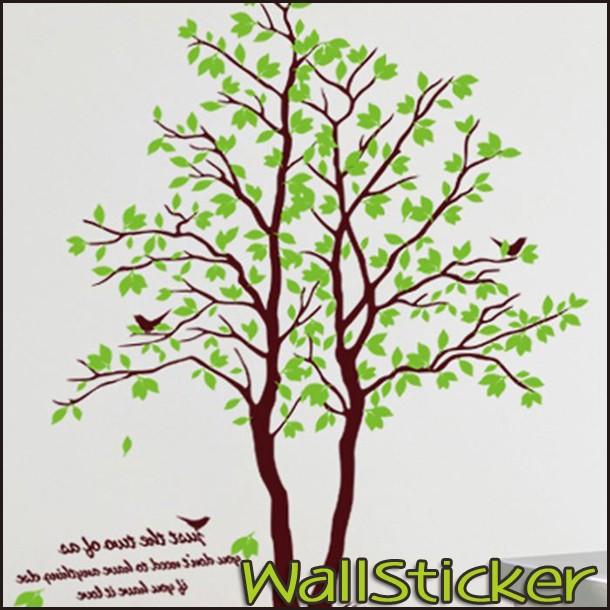 ウォールステッカー 木 緑 鳥 おしゃれ 壁シール ２枚セット 限定タイムセール 壁紙 シール 北欧