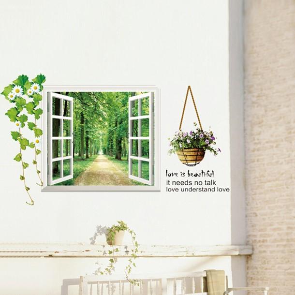 ウォールステッカー 窓 木 花 植物 グリーン 緑 壁壁飾り インテリア 北欧 オシャレ 誕生日 Diy 壁紙 身長計 動物 猫 Kk 三茶deらいふ 通販 Yahoo ショッピング