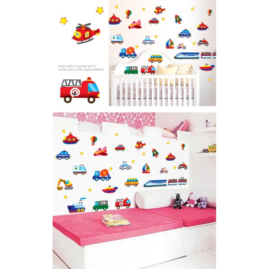 ウォールステッカー 乗り物大集合 電車 船 車 ロケット 壁用 壁紙シール インテリア雑貨 男の子の大好きな乗り物大集合 トイレトレーニング Sc 三茶deらいふ 通販 Yahoo ショッピング