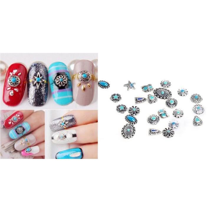 ターコイズ コンチョパーツ ネイルパーツ ケース付き 銀色ネイルパーツ Sc 三茶delife 通販 Yahoo ショッピング