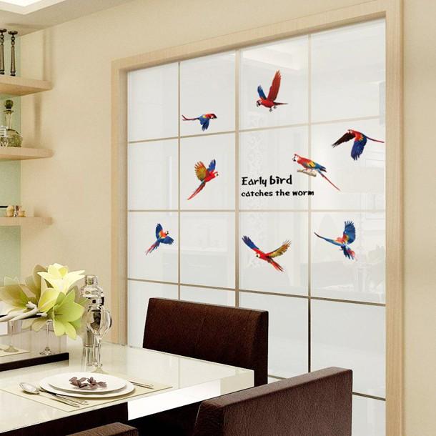 オウム ウォールステッカー 鳥 バード インコ 壁シール 鳥雑貨 インテリアシール 動物ウォールステッカー 風水グッズ 運気アップ 開運ステッカー Sc 三茶deらいふ 通販 Yahoo ショッピング