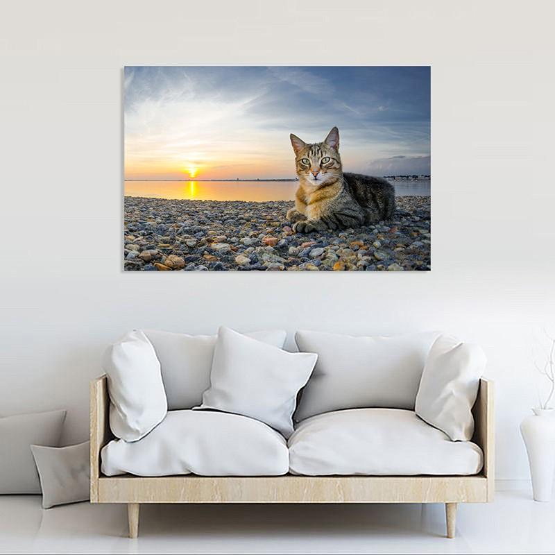 465円 定番の冬ギフト トロピカルビーチ ビーチ ヤシの木 海 夏 風景の写真 キャンバス印刷アートポスター 50cmx75cm