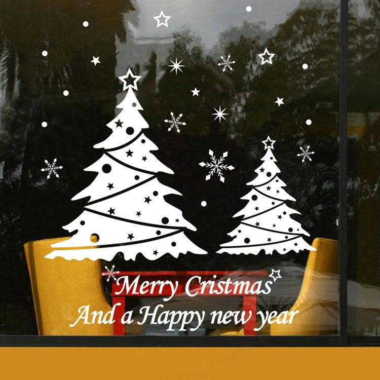クリスマスウォールステッカー クリスマスツリー 雪の結晶 店舗装飾 窓シール Sc 三茶deらいふ 通販 Yahoo ショッピング
