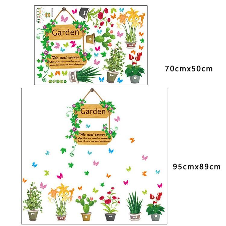 ガーデニング ウォールステッカー 花 蝶々 可愛いデコレーション 壁紙 観葉植物 雑貨 店舗装飾 壁装飾 窓装飾 KS｜homesweethome｜07