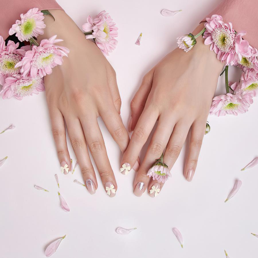 おしゃれ ネイルパーツ 3dリボンパーツ ホワイト白 8piece ネイルパーツ