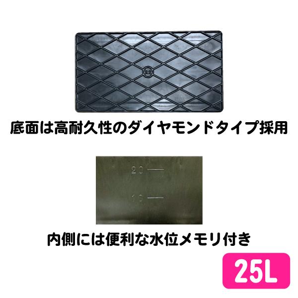 プラ舟 トロ舟 プラ箱 (黒/25L)コンテナ 農業用 プラ船 野菜洗い