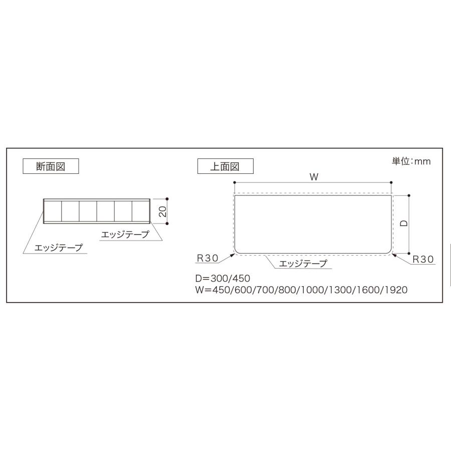 棚板　巾600mm　奥行300mm　厚み20mm　アッシュウォールナット　前面R形状　南海プライウッド　アートランバーRタイプ　 O20-1R600-4AJ【店頭受取可】