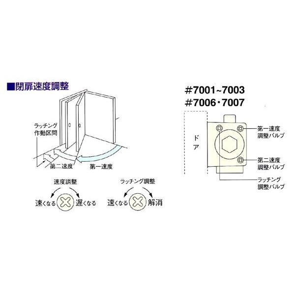 日本ドアーチエック製造 ニュースター ドアチェック P-7003 シルバー
