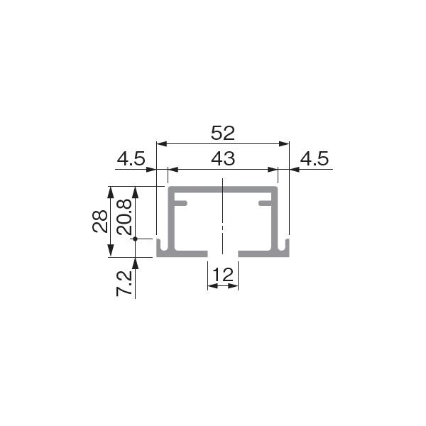 アトム SW-710 シルバー 2000mm 可動間仕切壁 上部レール（ツバ付き）ATOM【お取り寄せ1~2日】【店舗受渡可】217637 ...