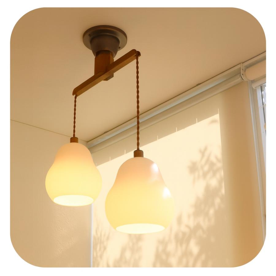 シーリングライト 吊り下げ ２灯 ８畳 led ダイニング ガラス le france glass２の画像