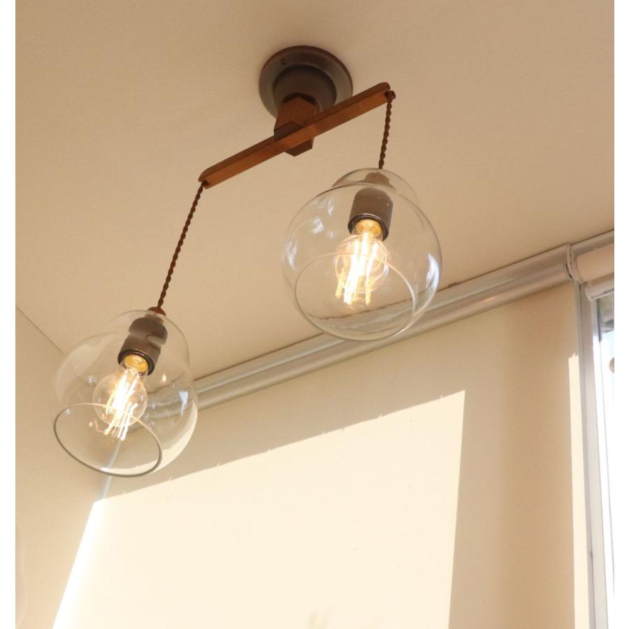 シーリングライト 吊り下げ ２灯 ８畳 led ダイニング ガラス le france glass２の画像