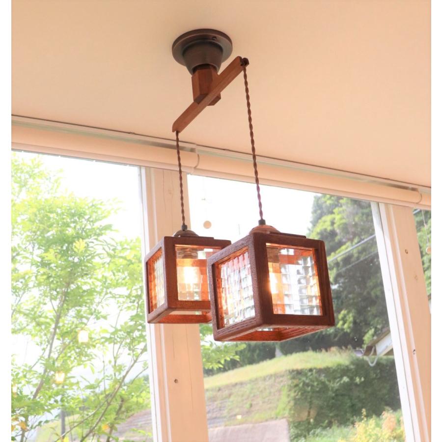 照明 ペンダントライト LED 2灯用 木製 Houzeクロスペン2