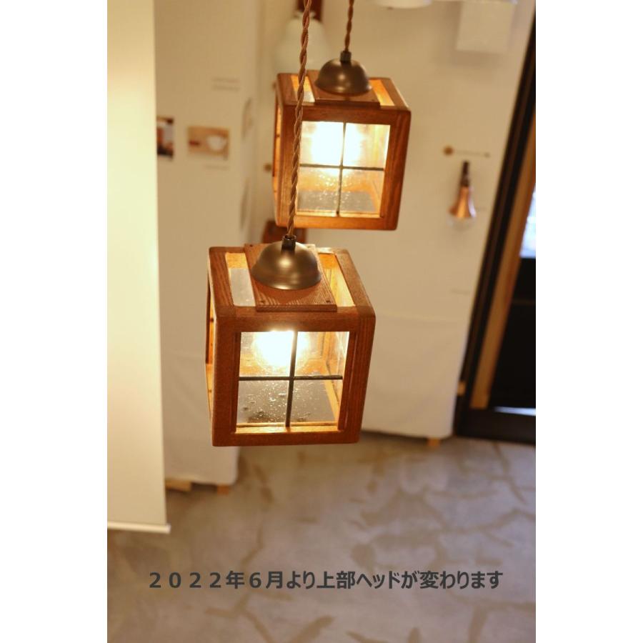 シーリングライト ステンドガラス 吊り下げ led ダイニング ２灯 木 日本製 Houze stend２の画像