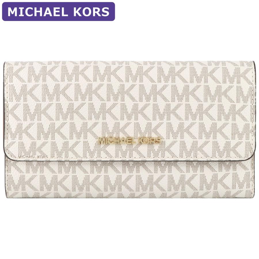 MICHAEL KORS ロゴ入り長財布 ホワイトシグネチャー MICHAEL KORS（マイケルコース） 財布 長財布 35F8GTVF3B VANILLA