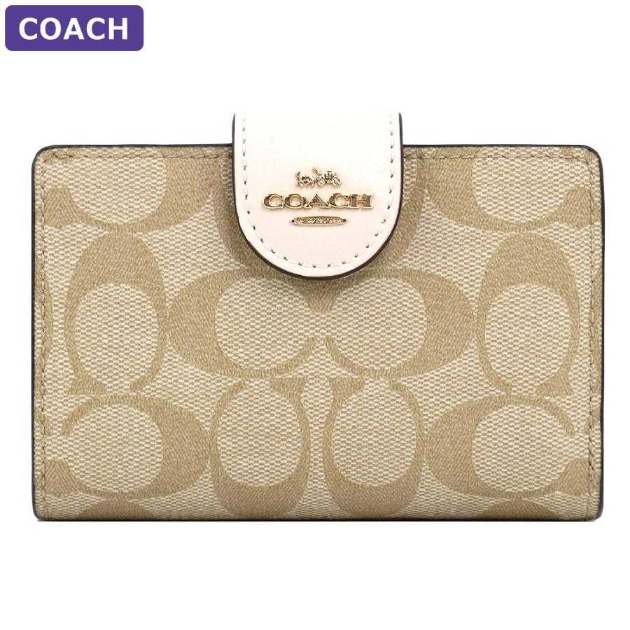 COACH 二つ折り財布 シグネチャー ホワイト　C0082 COACH（コーチ） 財布 二つ折り財布 C0082 IMDQC シグネチャー ミニ