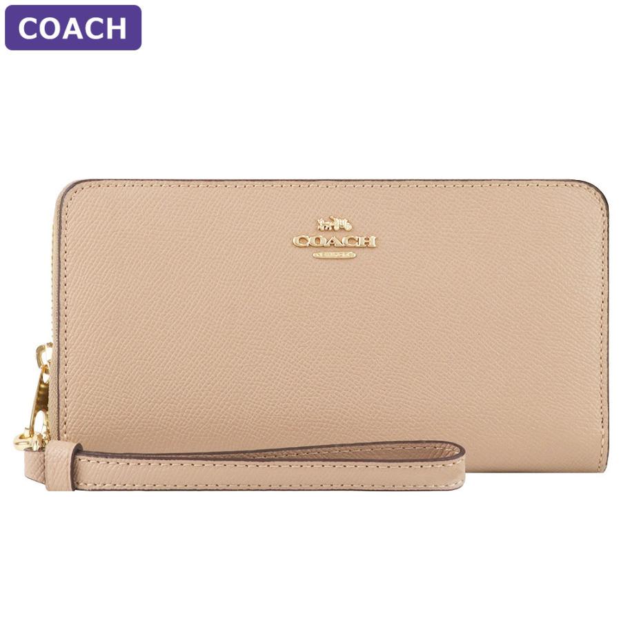 COACH コーチ 財布 長財布 C3441 IMTAU ストラップ付 ラウンドジップ  