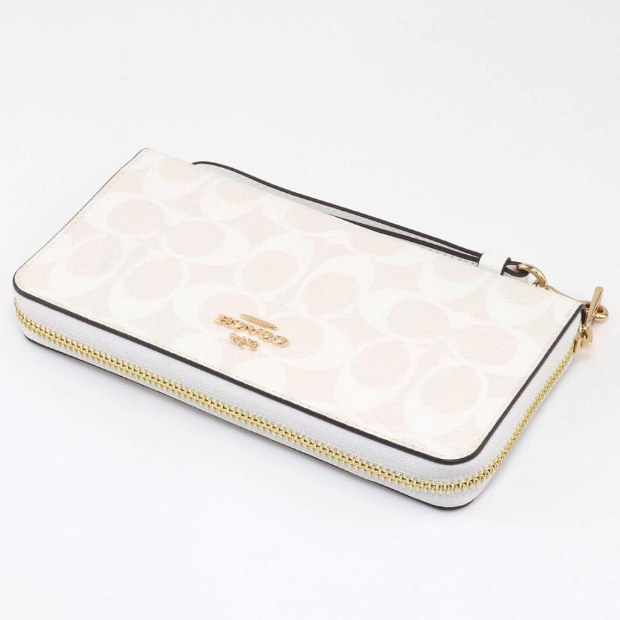 【新品未使用】COACH コーチ 長財布　ホワイト　C4452 COACH（コーチ） 財布 長財布 C4452 IMRFF ストラップ付 シグネチャー
