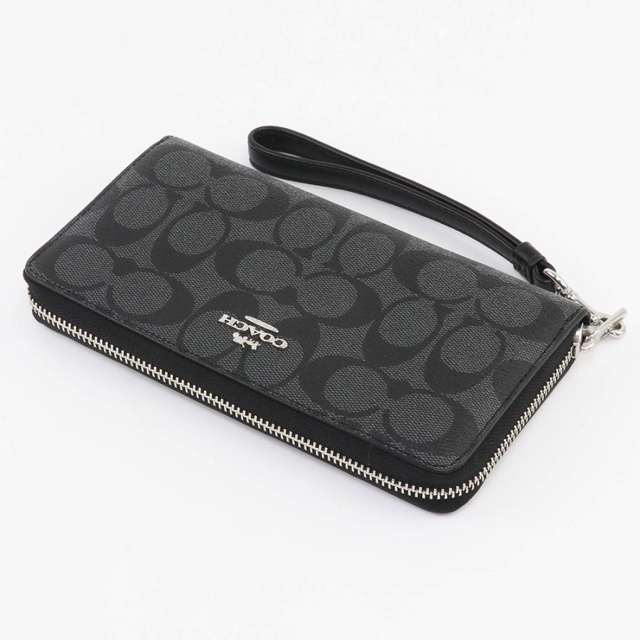 COACH ブラック 長財布 C4452 SVTSQ 新品未使用 COACH（コーチ） 財布 長財布 C4452 SVTSQ ストラップ付 シグネチャー