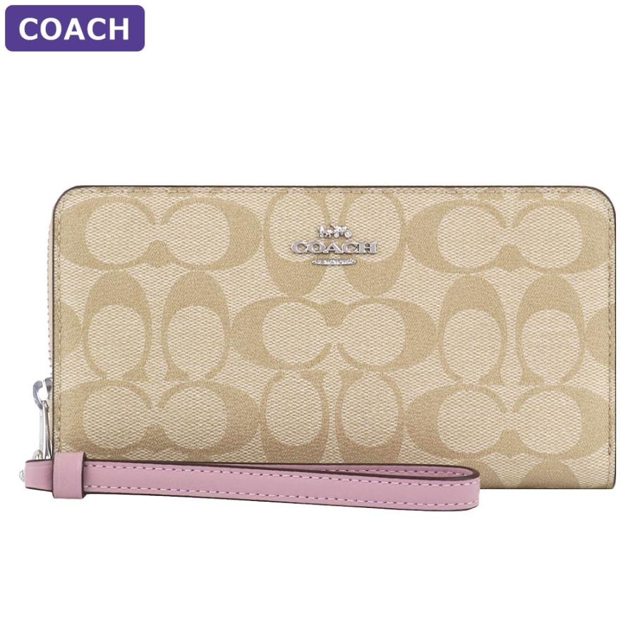 COACH（コーチ） 財布 長財布 C4452 SVV7O ストラップ付 シグネチャー 