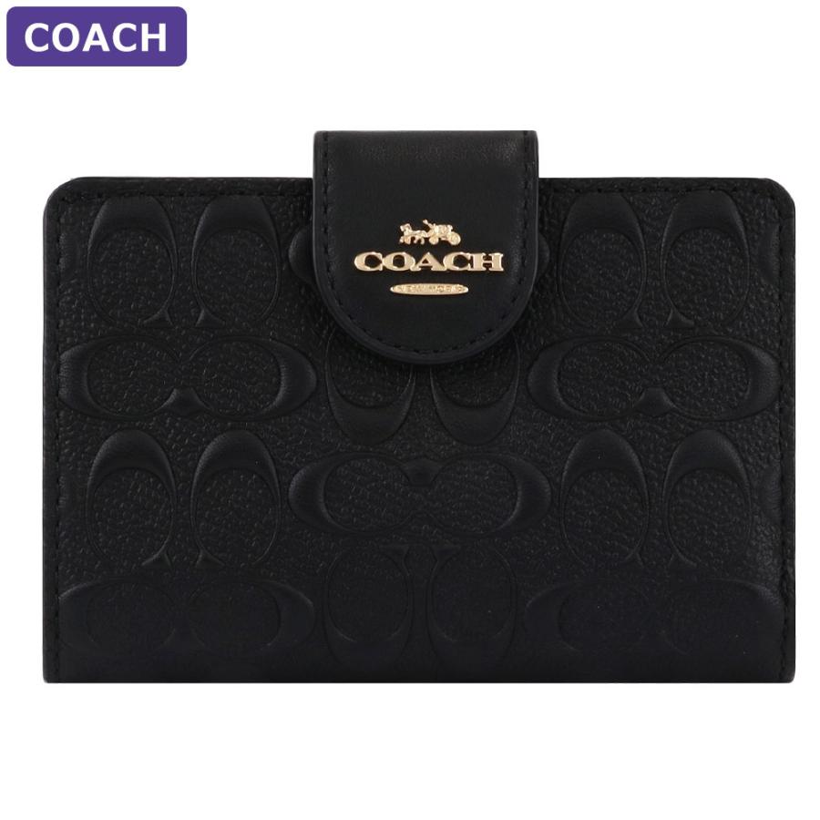COACH コーチ 財布 二つ折り財布 C5896 IMBLK シグネチャー ミニ