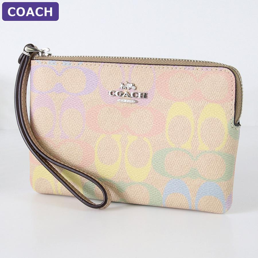 COACH（コーチ） ポーチ CDF28 SVSAS シグネチャー レインボウカラー