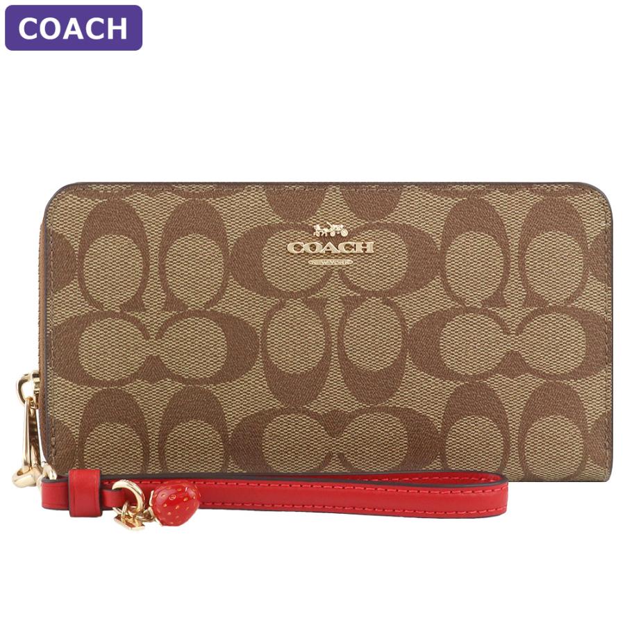 COACH コーチ 財布 長財布 CH595 IMVGQ ストラップ付 シグネチャー 