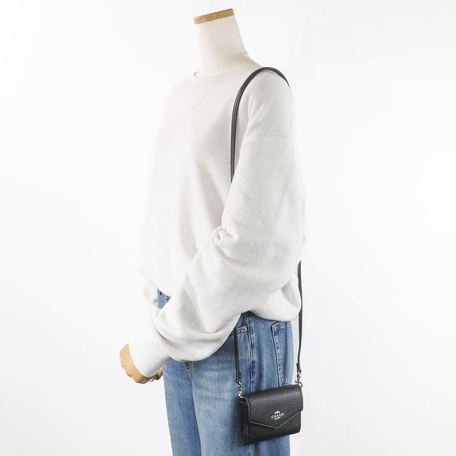 ❀即購入可能❀　新品 COACH CU170 レザーウォレットポーチ 黒 COACH（コーチ） カードケース CU170 SVBK ショルダーウォレット