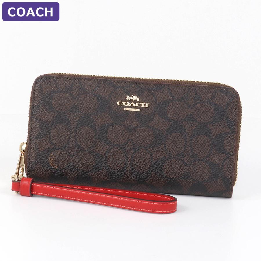 【新品未使用タグ付】COACH 長財布 ストラップ付き アウトレット COACH（コーチ） 財布 レディース 長財布 アウトレット ライトカーキ