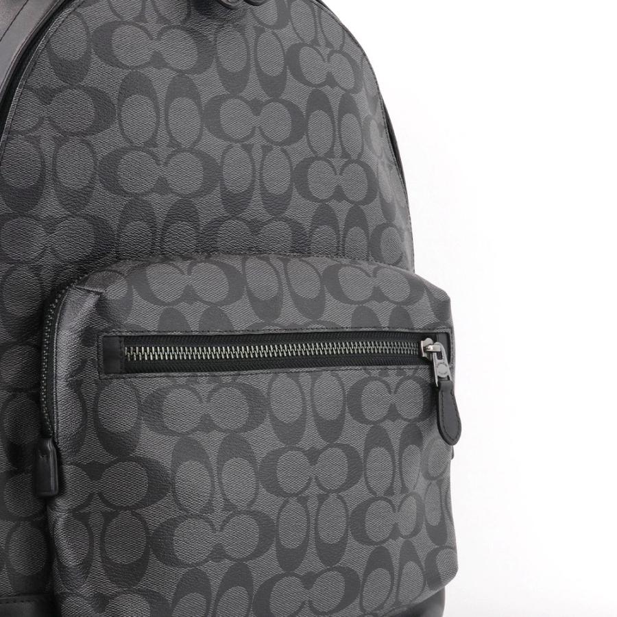 COACH コーチ シグネチャー リュック バックパック レザー グレー 黒 中古・古着通販】COACH (コーチ) シグネチャー リュック