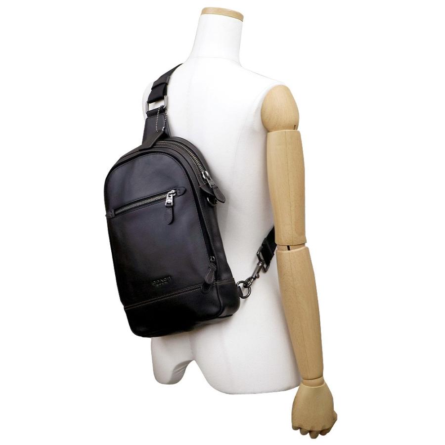 P3倍】 コーチ ボディバッグ メンズ レザー COACH F37598 QB/BK