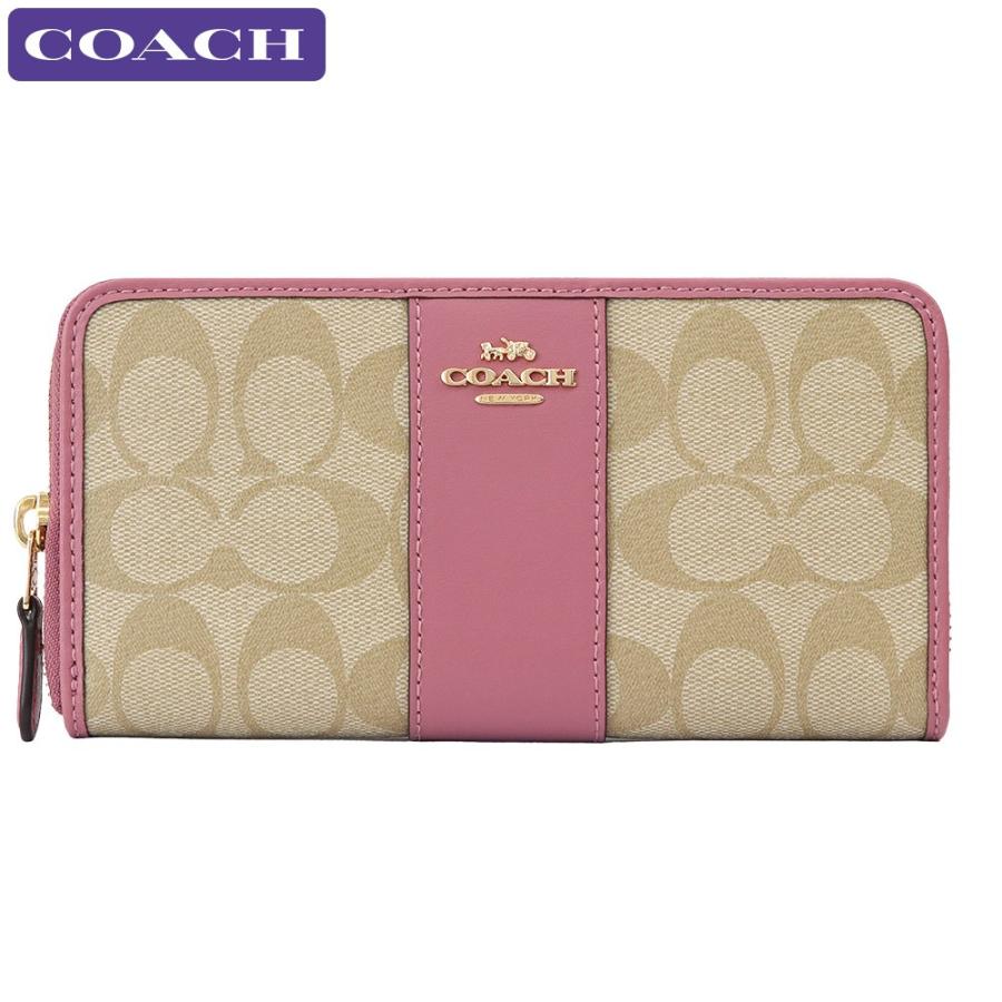 P3倍】 コーチ COACH 財布 長財布 F54630 シグネチャー アウトレット レディース ウォレット 新作 :f54630:HOMMAGE 通販 COACH コーチ 長財布 ピンクブラウンストライプ 新品 アウトレット