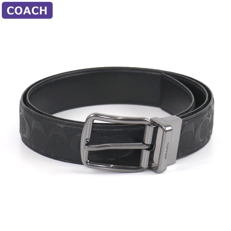 COACH（コーチ） ベルト 55157 BLK シグネチャー アウトレット メンズ