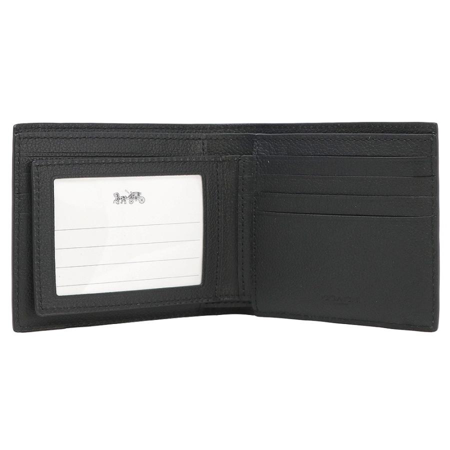 COACH コーチ 二つ折り財布 F74991 黒 美品 コンパクト ID付 COACH（コーチ） 財布 二つ折り財布 F74991 BLK ミニ財布 IDケース