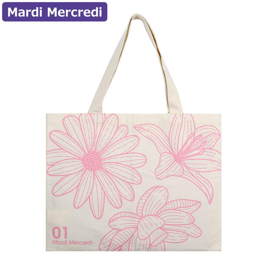 Mardi Mercredi マルディTRIPLEFLOWERWHITEPINK Mardi Mercredi（マルディメクルディ） Mardi Mercredi Tシャツ UNISEX