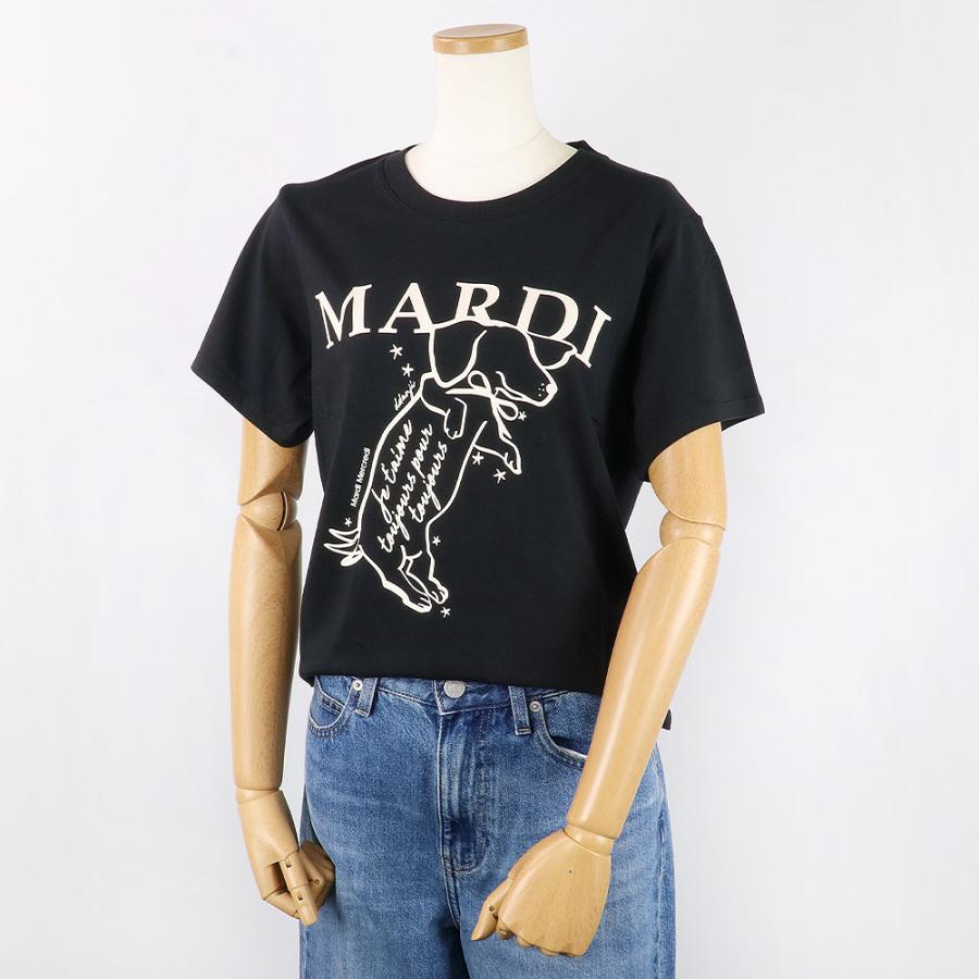 マルディメクルディ Mardi Mercredi Tシャツ SLIM TSHIRT SWING THE TAIL DDANJI BLACK CREAM 半袖 レディース 韓国 ファッション アパレル ダックスフント｜hommage｜04