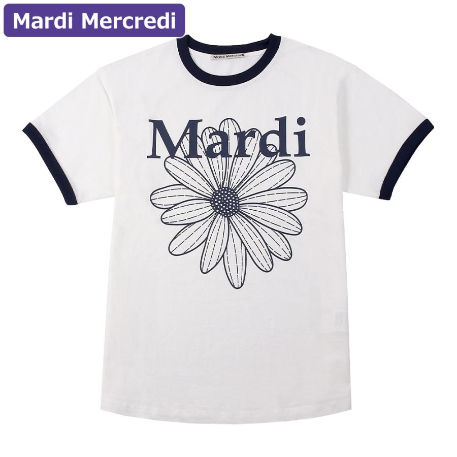 Mardi Mercredi マルディメクルディ 刺繍 Tシャツ　韓国購入品 Mardi Mercredi（マルディメクルディ） Mardi Mercredi Tシャツ RINGER