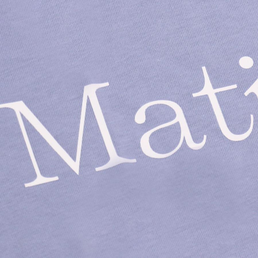 マーティンキム Matin Kim Tシャツ LOGO CROP TOP SMOKE BLUE 半袖