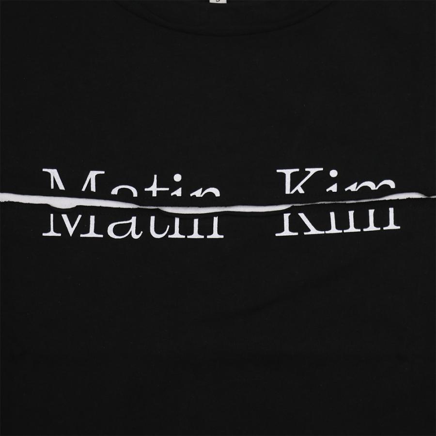 マーティンキム Matin Kim Tシャツ LOGO CUTTED CROP TOP BLACK