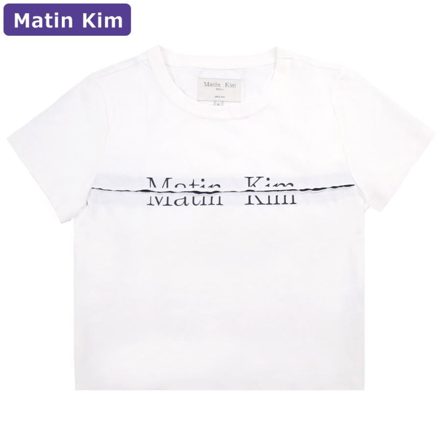 マーティンキム Matin Kim Tシャツ LOGO CUTTED CROP TOP 半袖