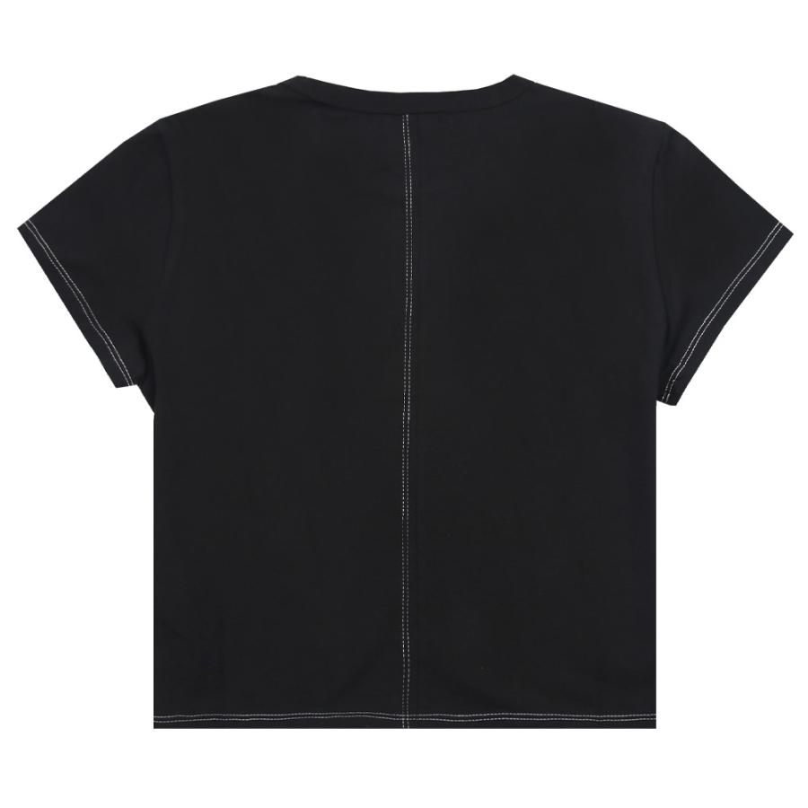 Matin Kim マーティンキム クロップド Tシャツ ロゴ ブラック マーティンキム Matin Kim Tシャツ LOGO CROP TOP BLACK 半袖