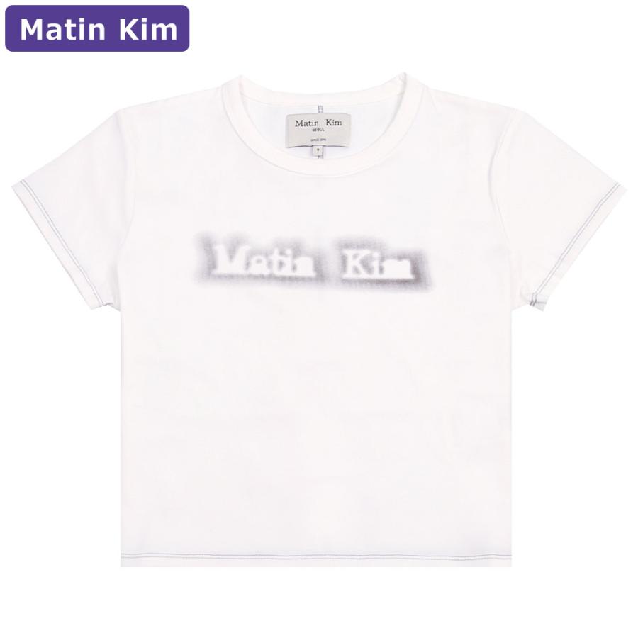 マーティンキム Matin Kim Tシャツ MATIN SHADE LOGO CROP TOP WHITE