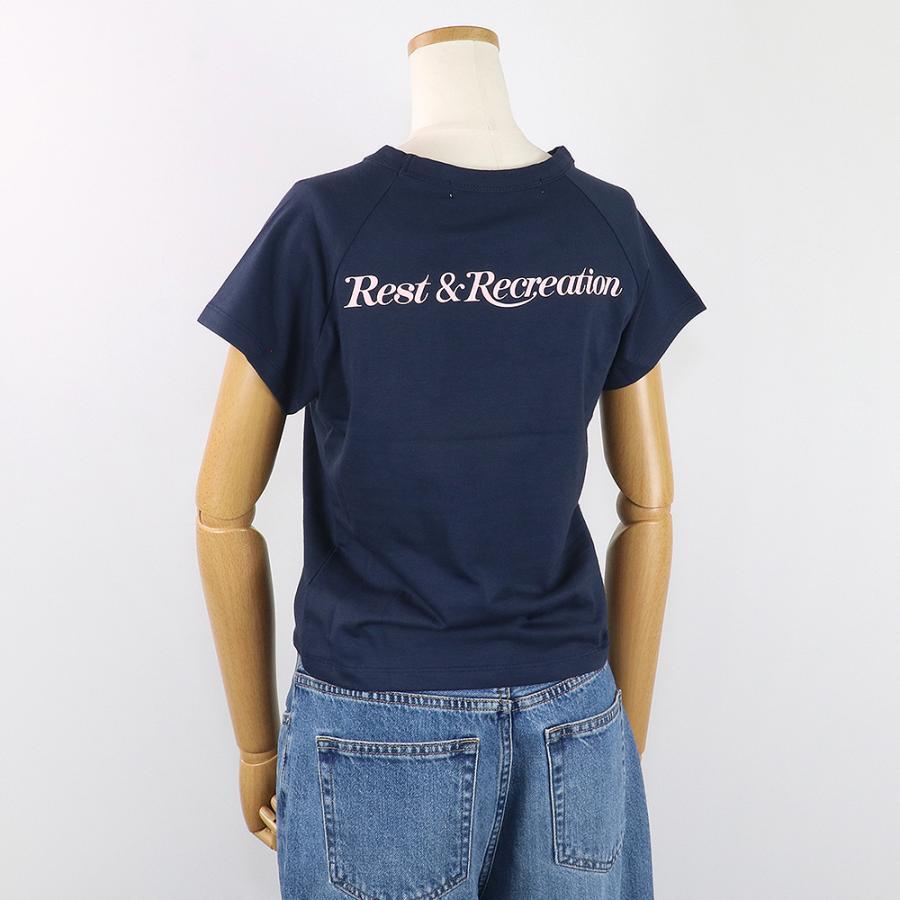 レストアンドレクリエーション Rest＆Recreation Tシャツ RR LOGO CROP TOP NAVY 半袖 レディース 韓国 ファッション アパレル クロップド丈｜hommage｜05