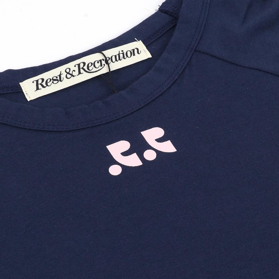 レストアンドレクリエーション Rest＆Recreation Tシャツ RR LOGO CROP TOP NAVY 半袖 レディース 韓国 ファッション アパレル クロップド丈｜hommage｜06