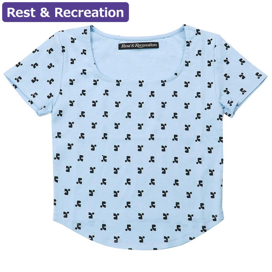 Rest\u0026Recreation クロップド 半袖ニット ブルー, image size:900x900