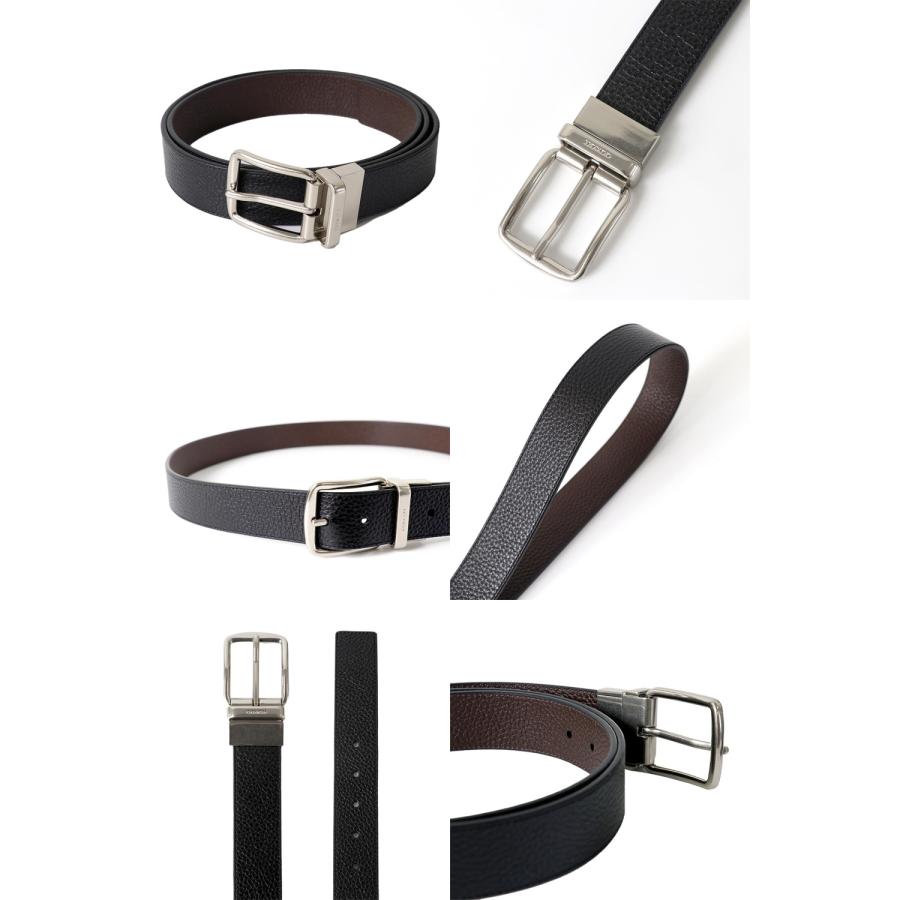 【美品/リバーシブル】COACH（コーチ）Cロゴバックル レザーベルト 黒×茶 COACH（コーチ） ベルト メンズ アウトレット レザー ブラック