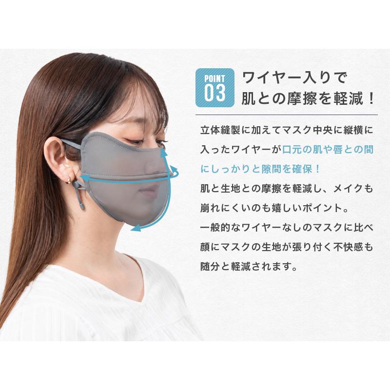 BODY RAISER 冷感 マスク 鼻穴付き 呼吸穴 uv 接触冷感 マスク 洗える