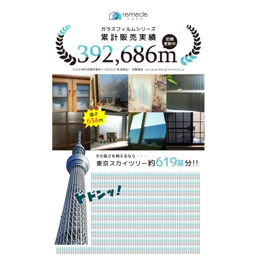 窓ガラス フィルム 2m切り売り UVカット 窓 外から見えない オシャレ 飛散防止 ガラスフィルム 窓 目隠しシート 紫外線カット 断熱 遮光 遮熱 「yama」 | remecle | 12